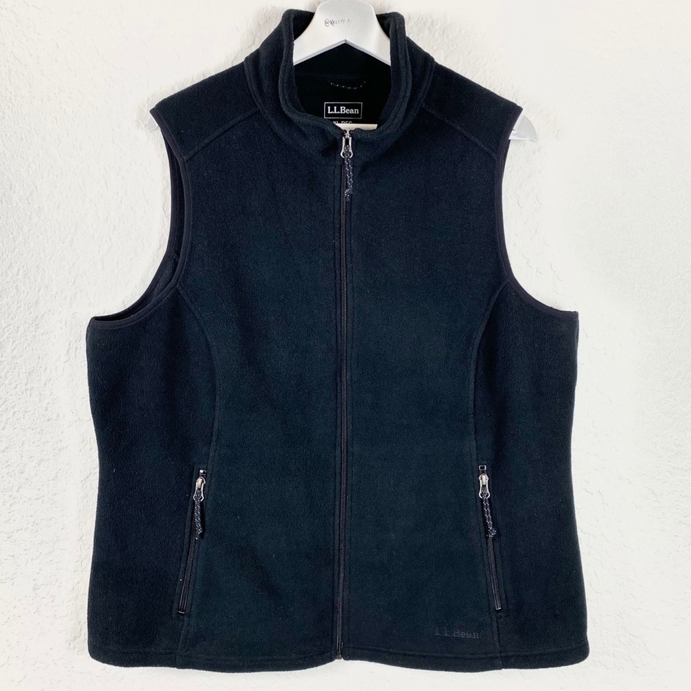 L.L Bean Classic Black Trail Model Fleece Vest